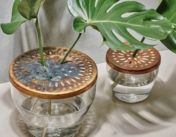 Nkuku Ramla Vase With Lid - Tapered 2 Nkuku Ramla Vase With Lid - Tapered