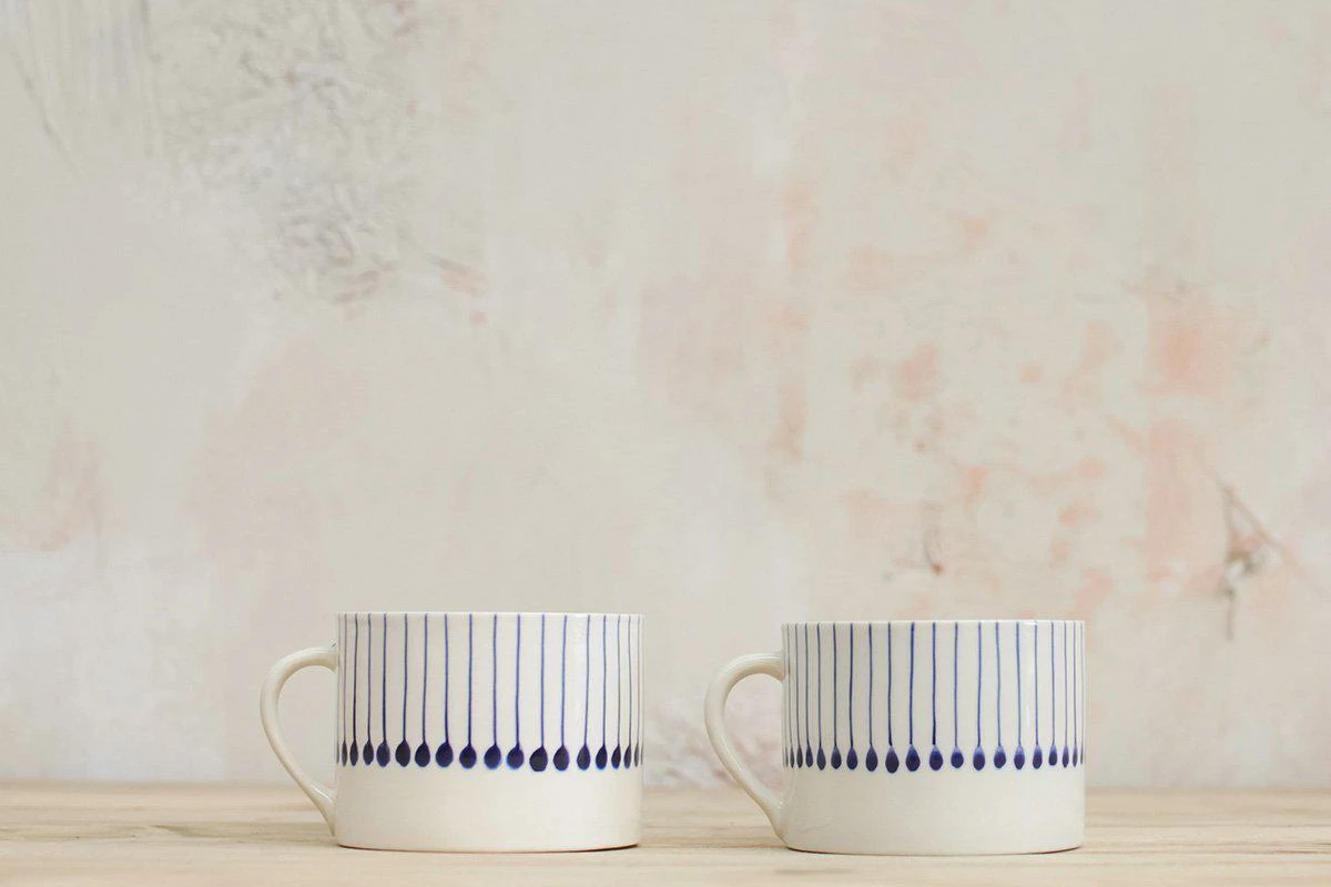 Nkuku Set of 2 Large Indigo Ceramic Iba Mug 2 Nkuku Set of 2 Large Indigo Ceramic Iba Mug