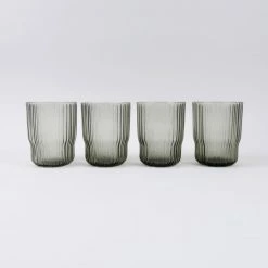 Nkuku Set of 4 Fali Smoke Glass Tumbler 7 Nkuku Set of 4 Fali Smoke Glass Tumbler